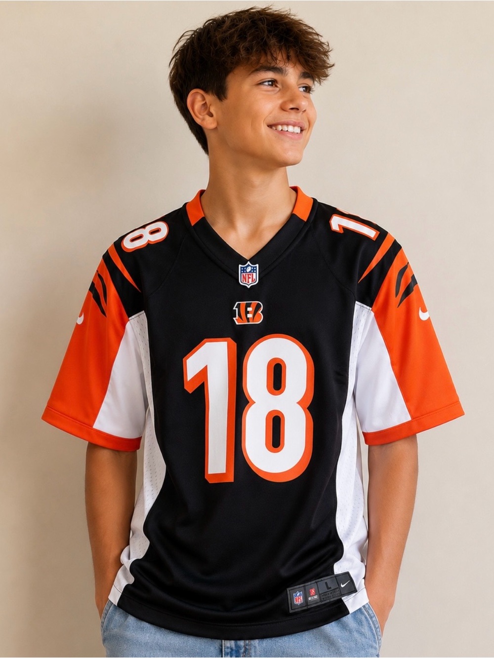 Nike NFL Cincinnati Bengals AJ Green #18 On Field Jersey Youth Large